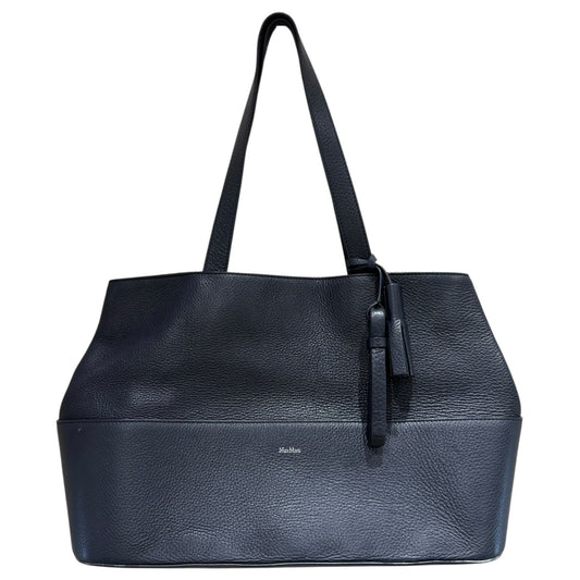 Max Mara Navy Leather Tote Bag
