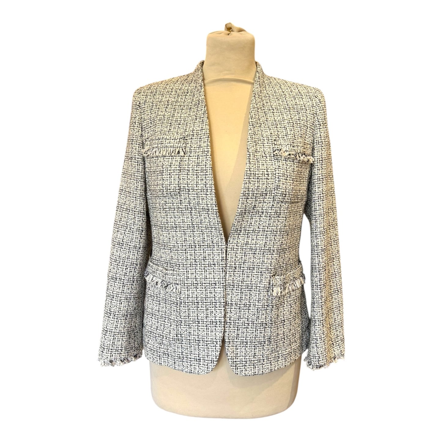 Weekend Max Mara White and Black Tweed Jacket - 8