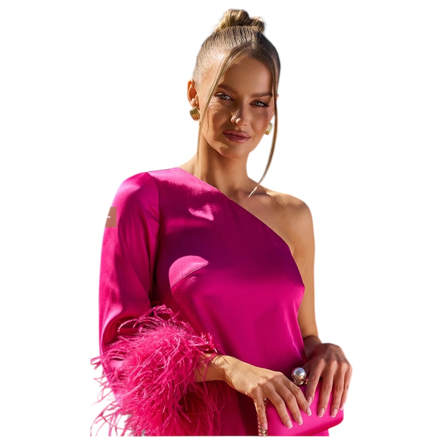 Kevan Jon Pink Pamela Pink Asymmetrical Mini Dress - 8/10