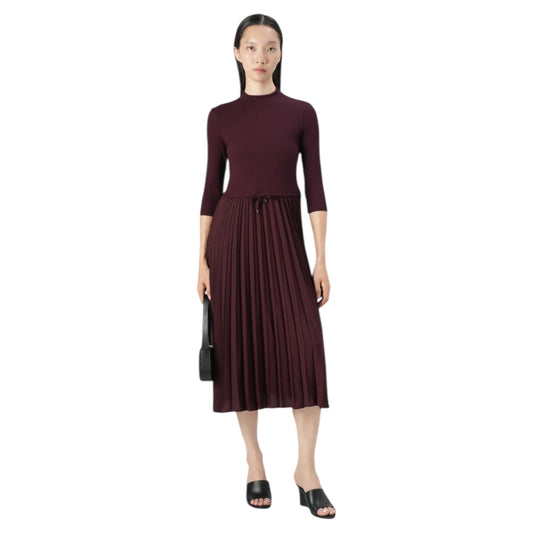 Tommy Hilfiger Burgundy Slim Midi Day Dress - 12/14 - NEW