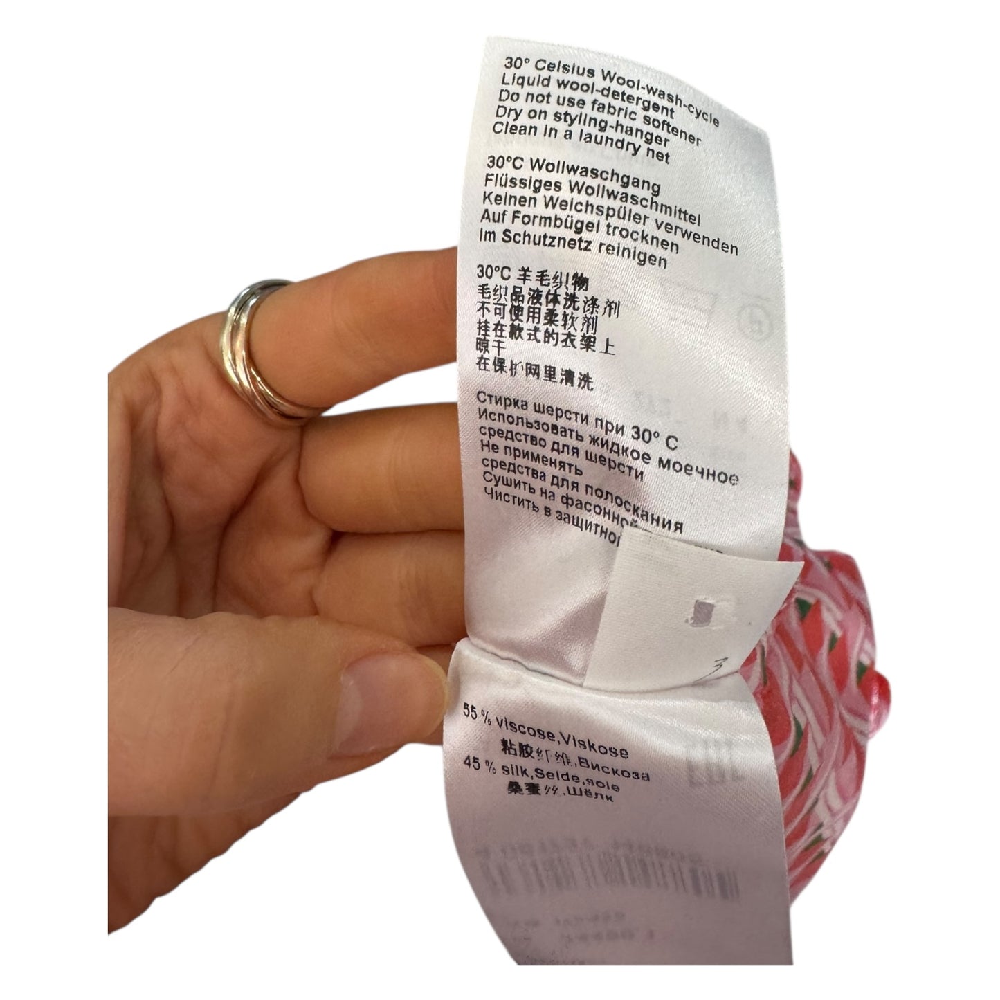 Marc Cain Pink and Green Silk Blend Blouse - 12/14