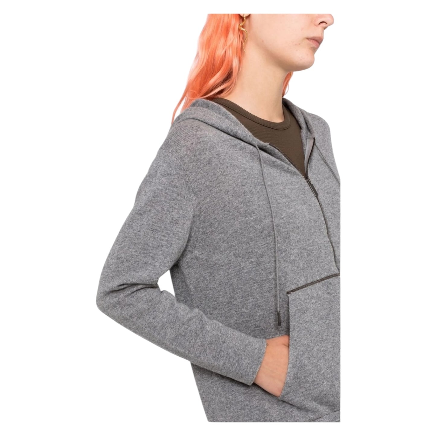 Fabiana Filippi Grey Hooded Zipped Cardigan - 14