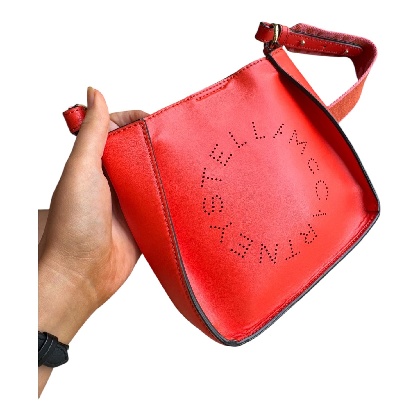 Stella McCartney Logo Mini Crossbody Orange