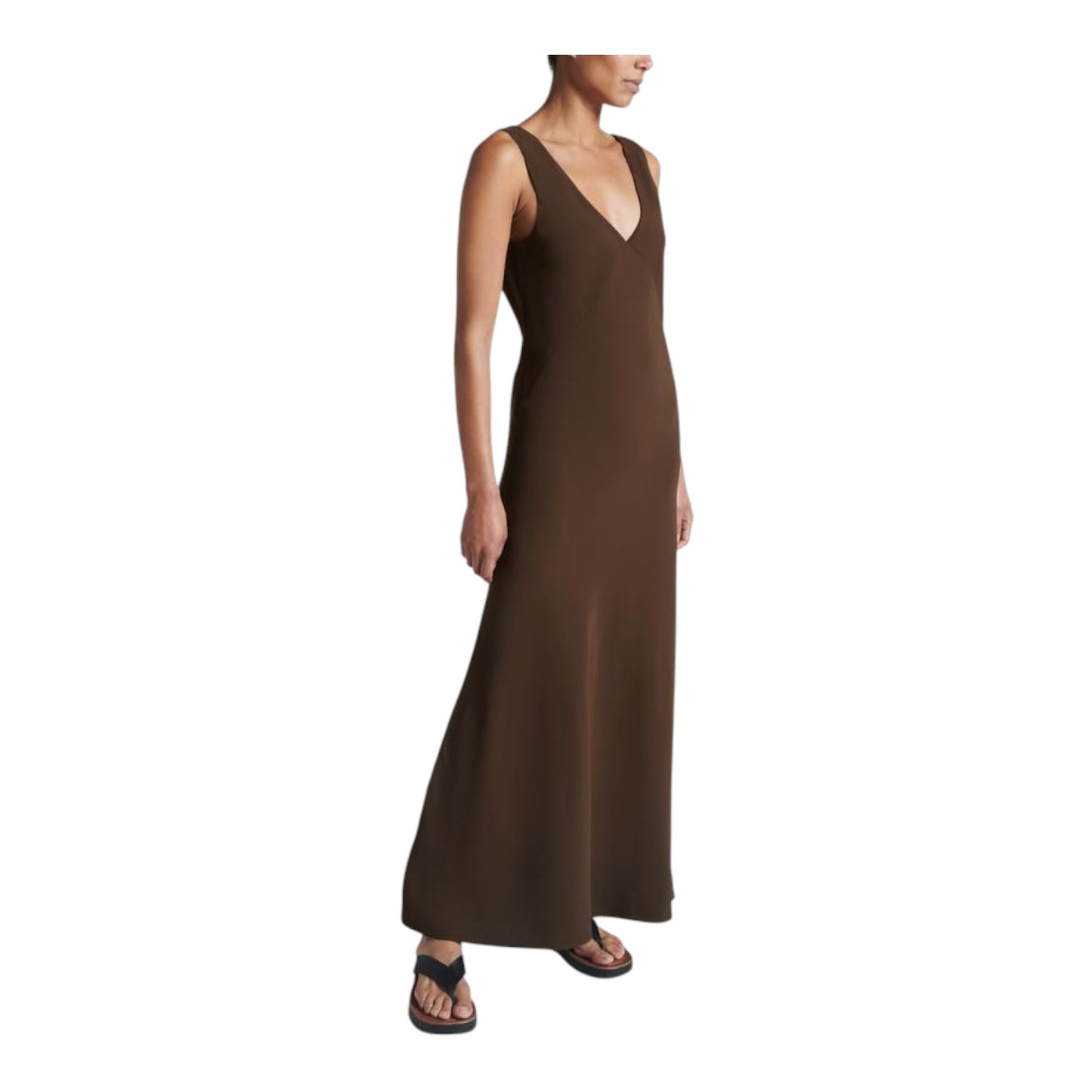 Asceno The Bordeaux Maxi Dress in Brown - 8 - NEW