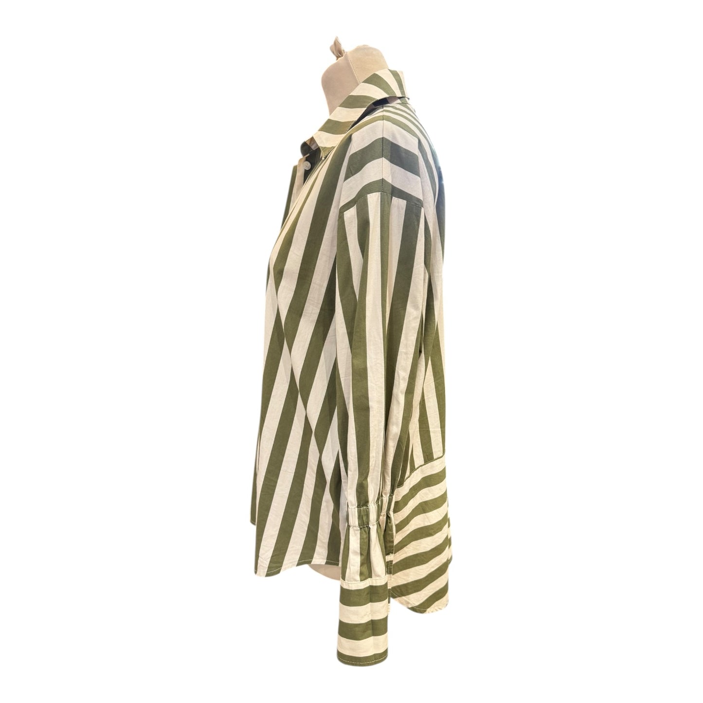 Summum Cream and Green Stripe Shirt - 10/12/14