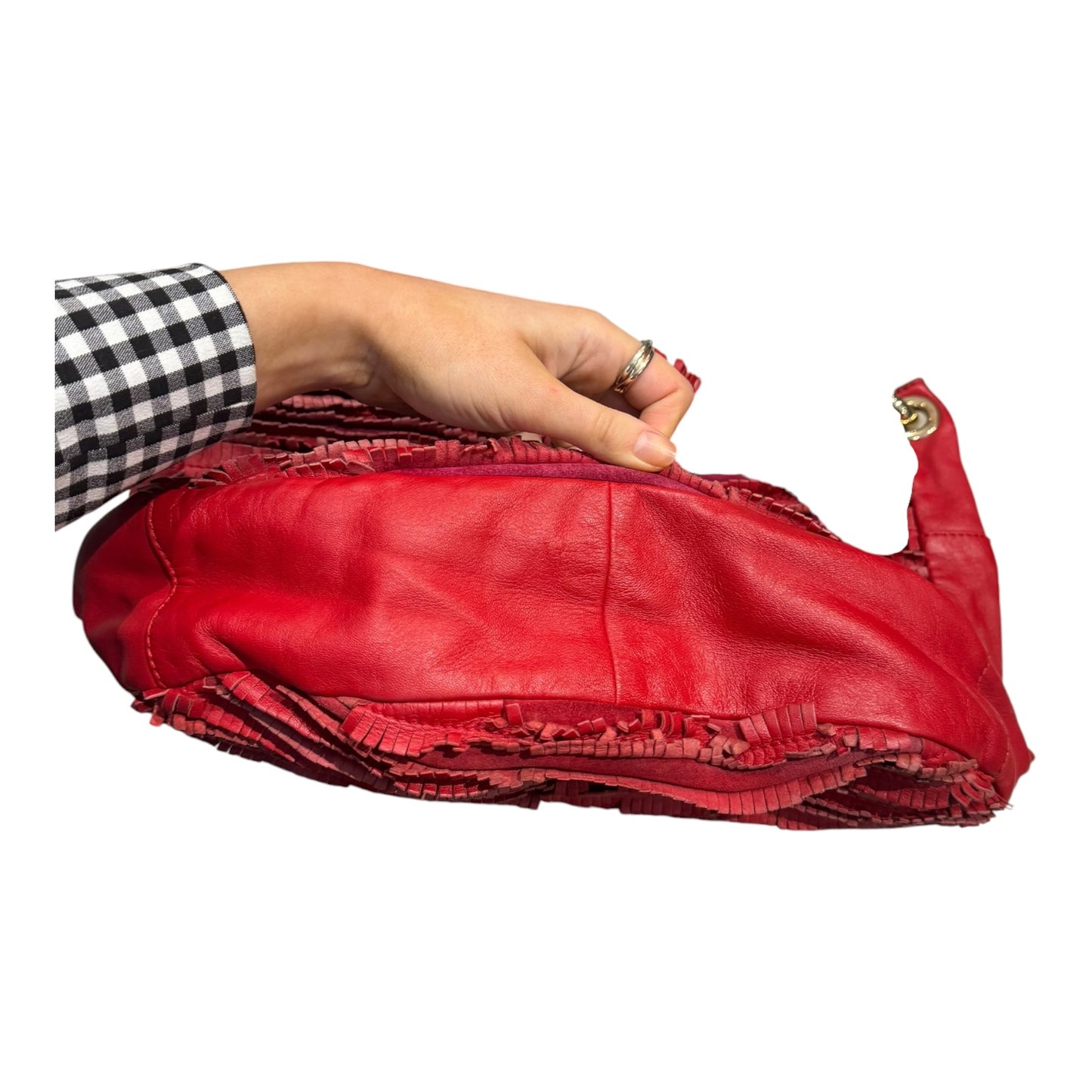 Jimmy Choo Red Leather Shoulder Bag