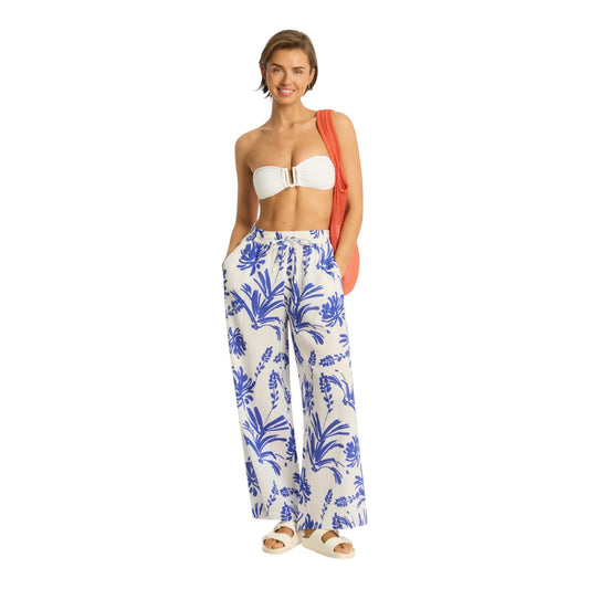 Sea Level White and Cobalt Tradewind Beach Pants - 12/14