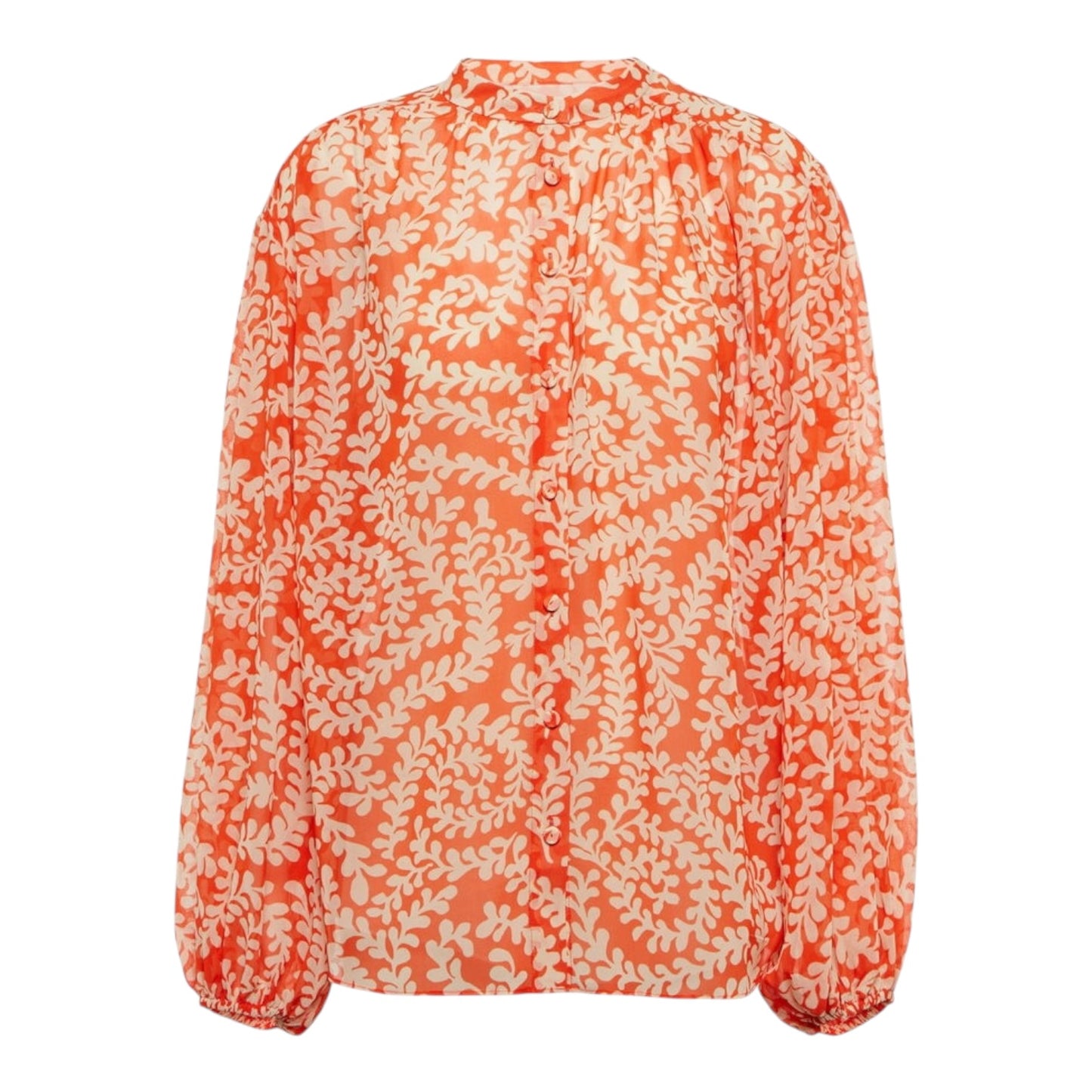 DVF Orange and Cream Bristol Printed Top - 10
