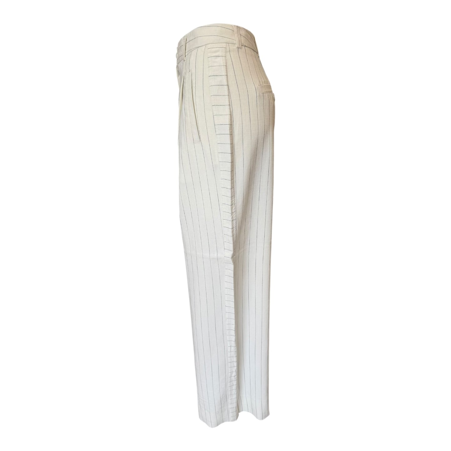 Me + Em Cream and Navy Pinstripe Trousers - 10