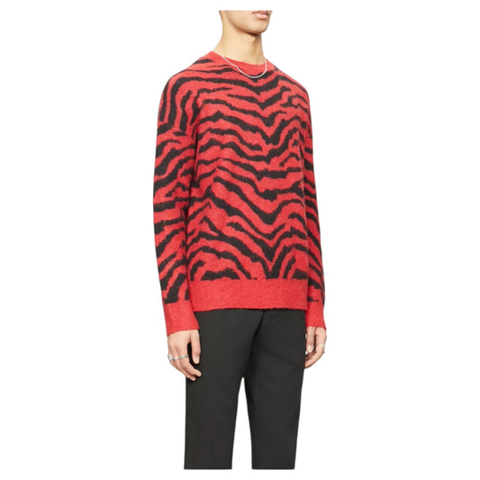 All Saints Red and Black Tigre Crew Jumper - 12