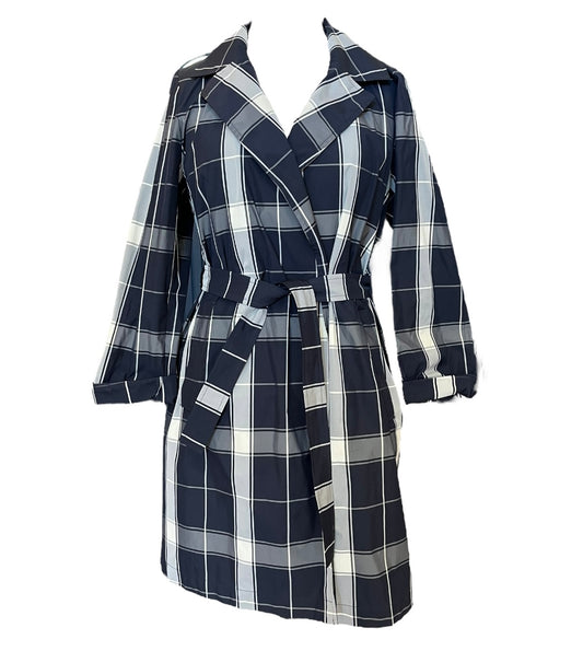 Emme by Marella Navy Check Coat - Available 10 & 12