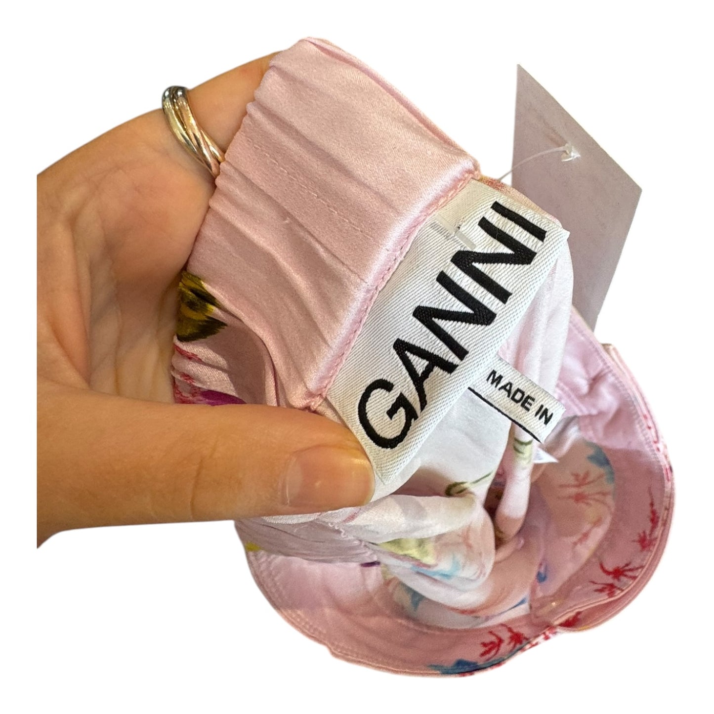Ganni Pink Silk Floral Midi Skirt - 10