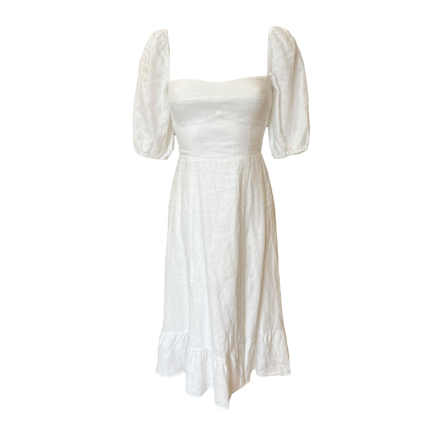 Reformation White Linen Dress - 8