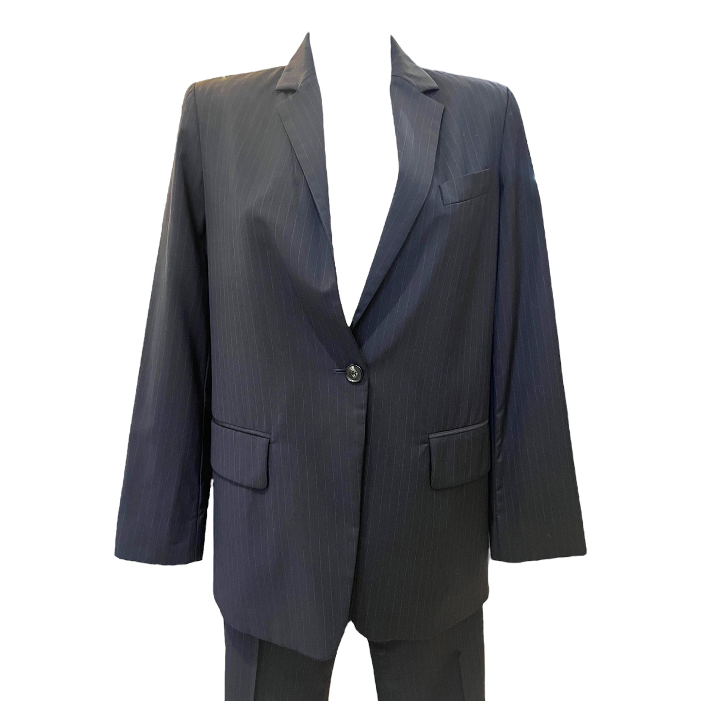 Max Mara Navy Wool Trouser Suit