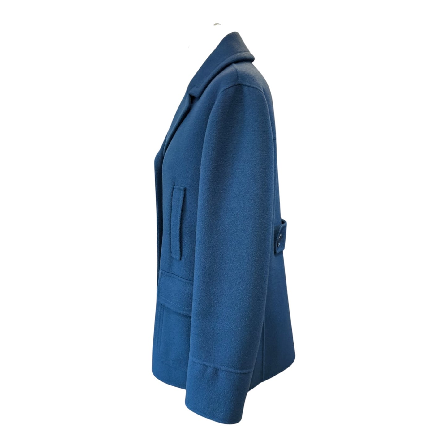 S Max Mara Marina Blue Wool Coat - 10/12