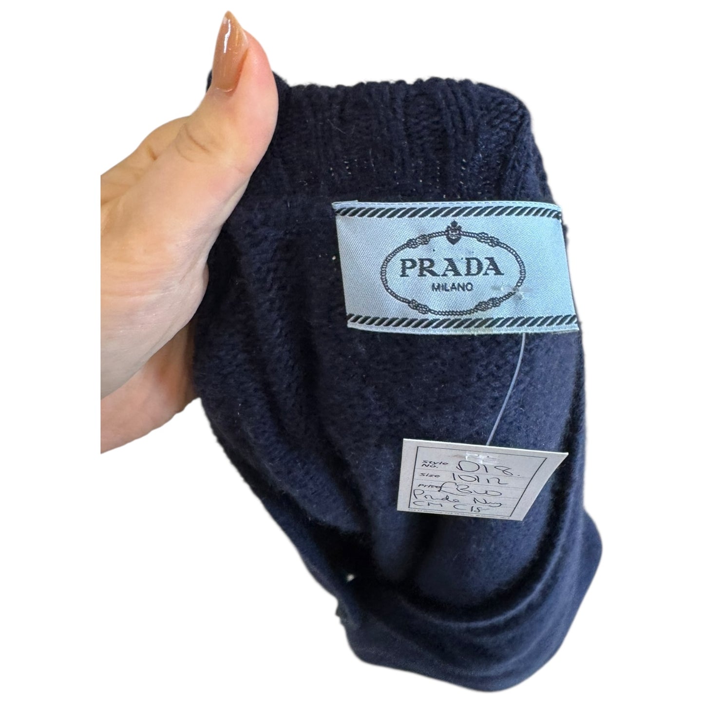 Prada Navy Longline Wool and Cashmere Cardigan - 10/12