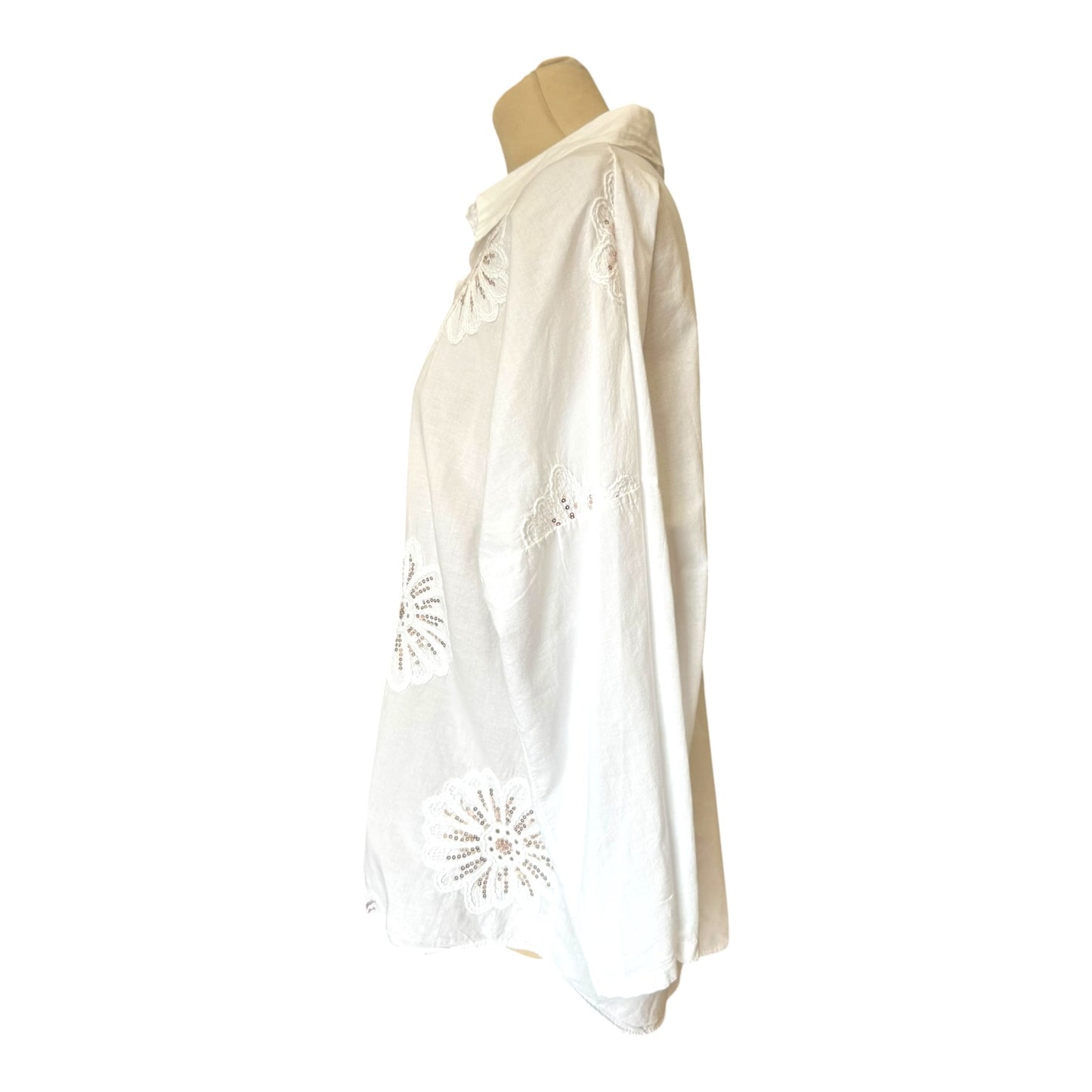 White Sequin Shirt - 10/12