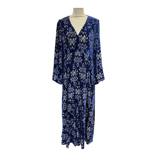 Dorothee Schumacher Navy Blue and Beige Velvet Maxi Dress - 12