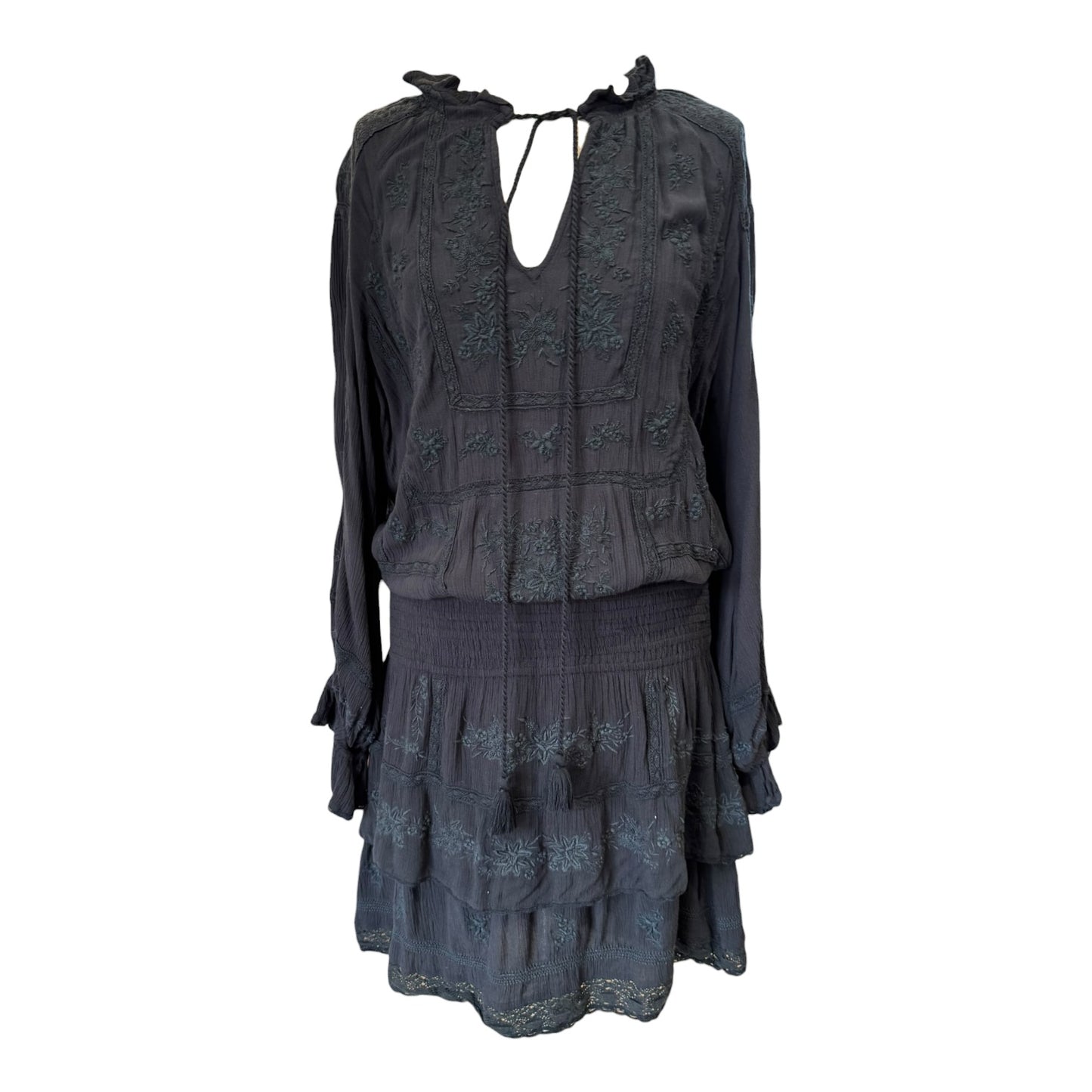 Star Mela Black Cheesecloth Mini Dress - 12