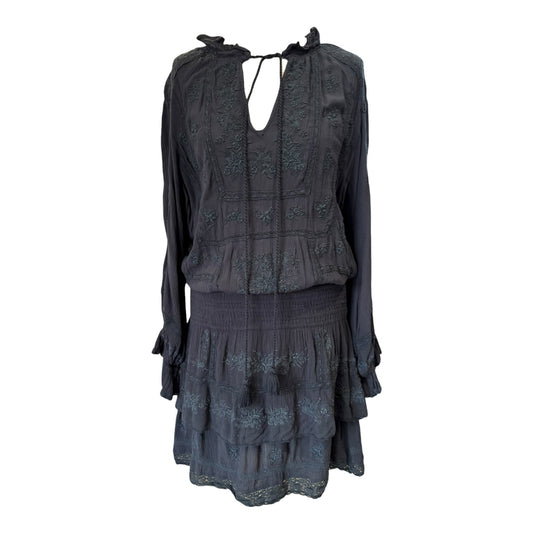 Star Mela Black Cheesecloth Mini Dress - 12