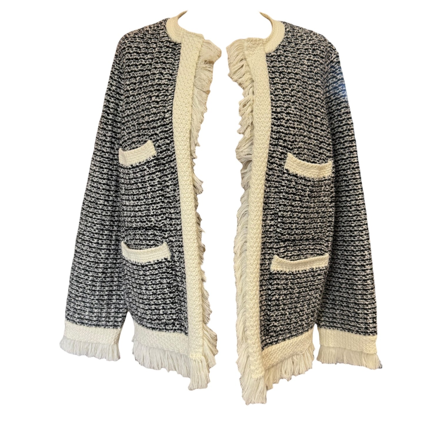 Jigsaw Black and Cream Boucle Jacket - 10/12