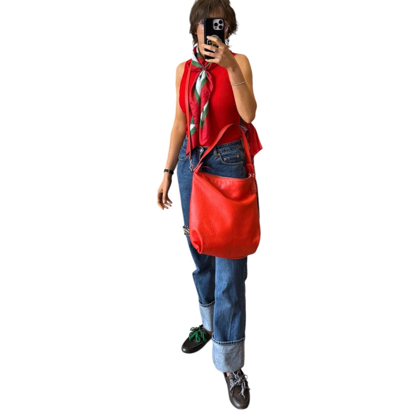 Coccinelle Orange Red Leather Bag