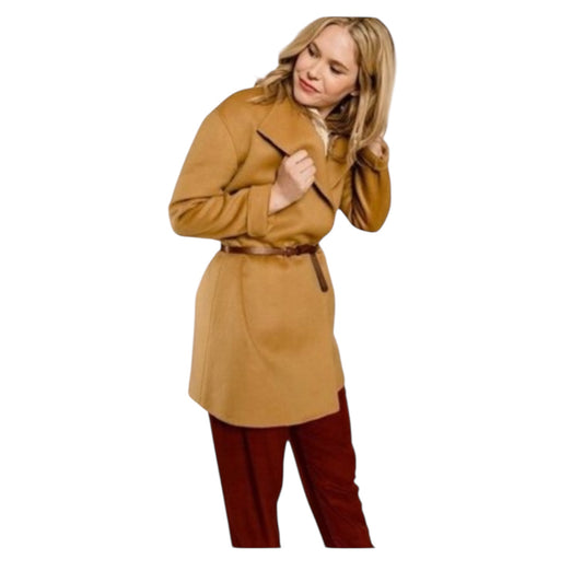 Ba&sh Camel Coat with Leather Belt - 10/12