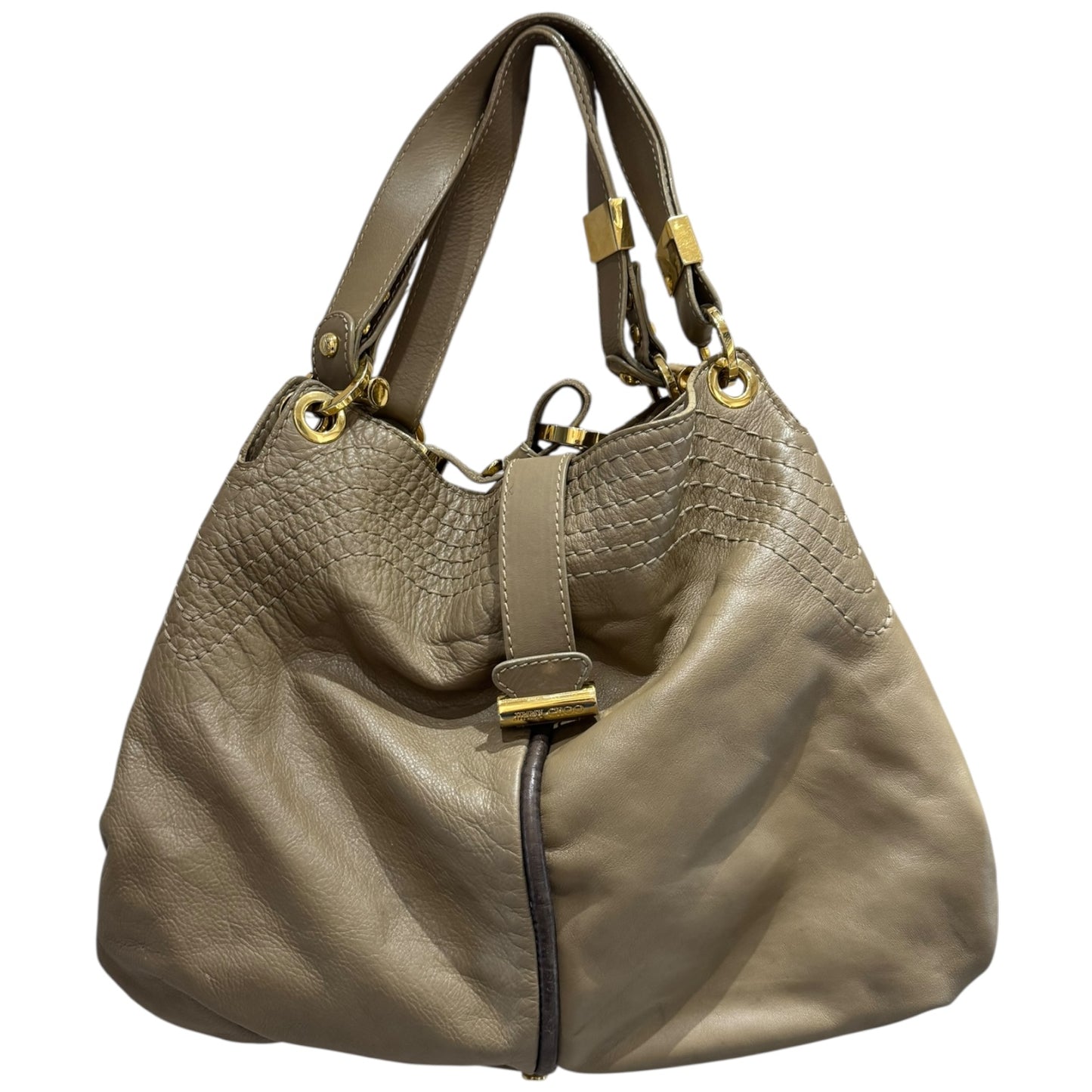 Jimmy Choo Taupe Leather Alex Hobo Tote Bag