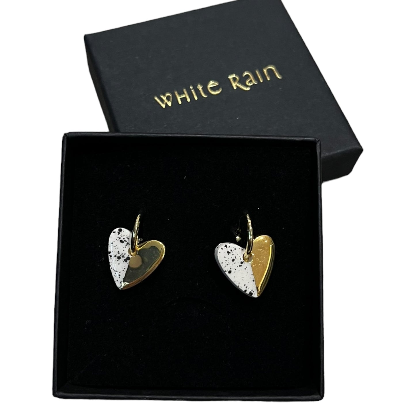 White Rain Heart Drop Earrings