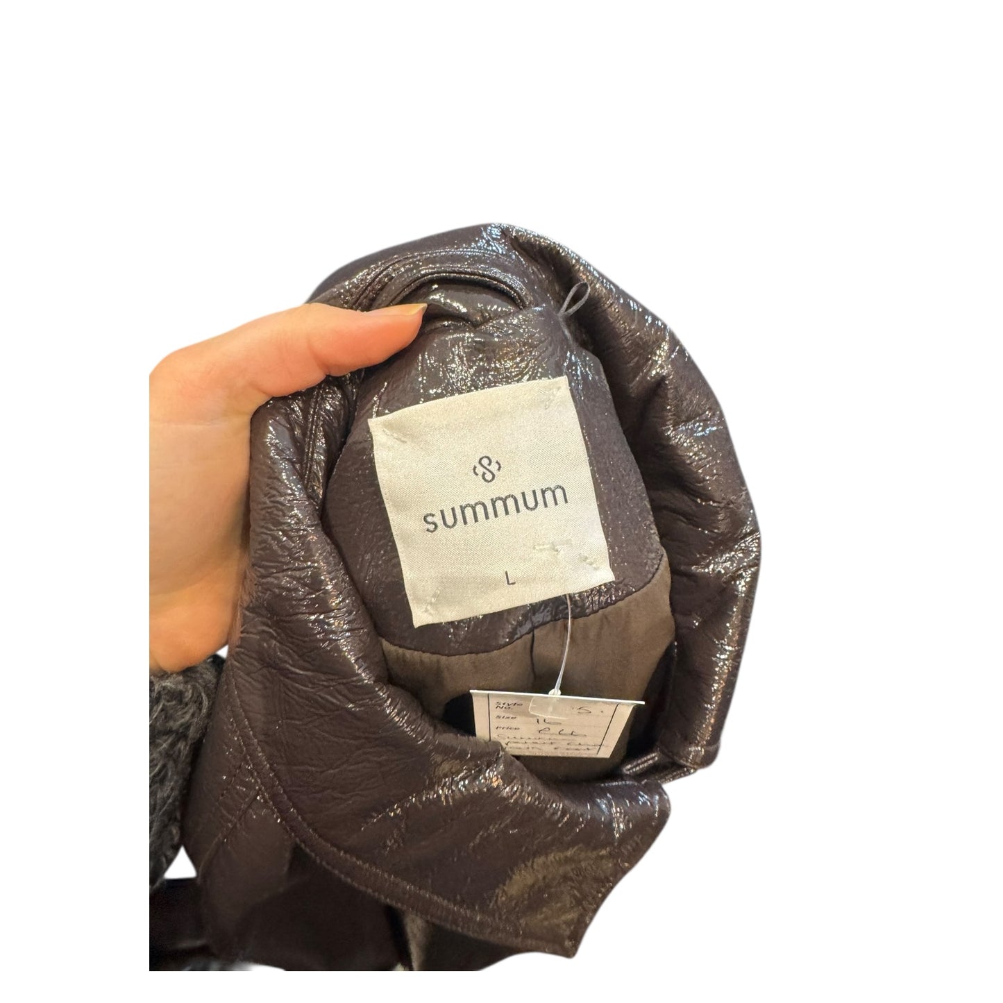 Summum Chocolate Brown Patent Jacket - 16