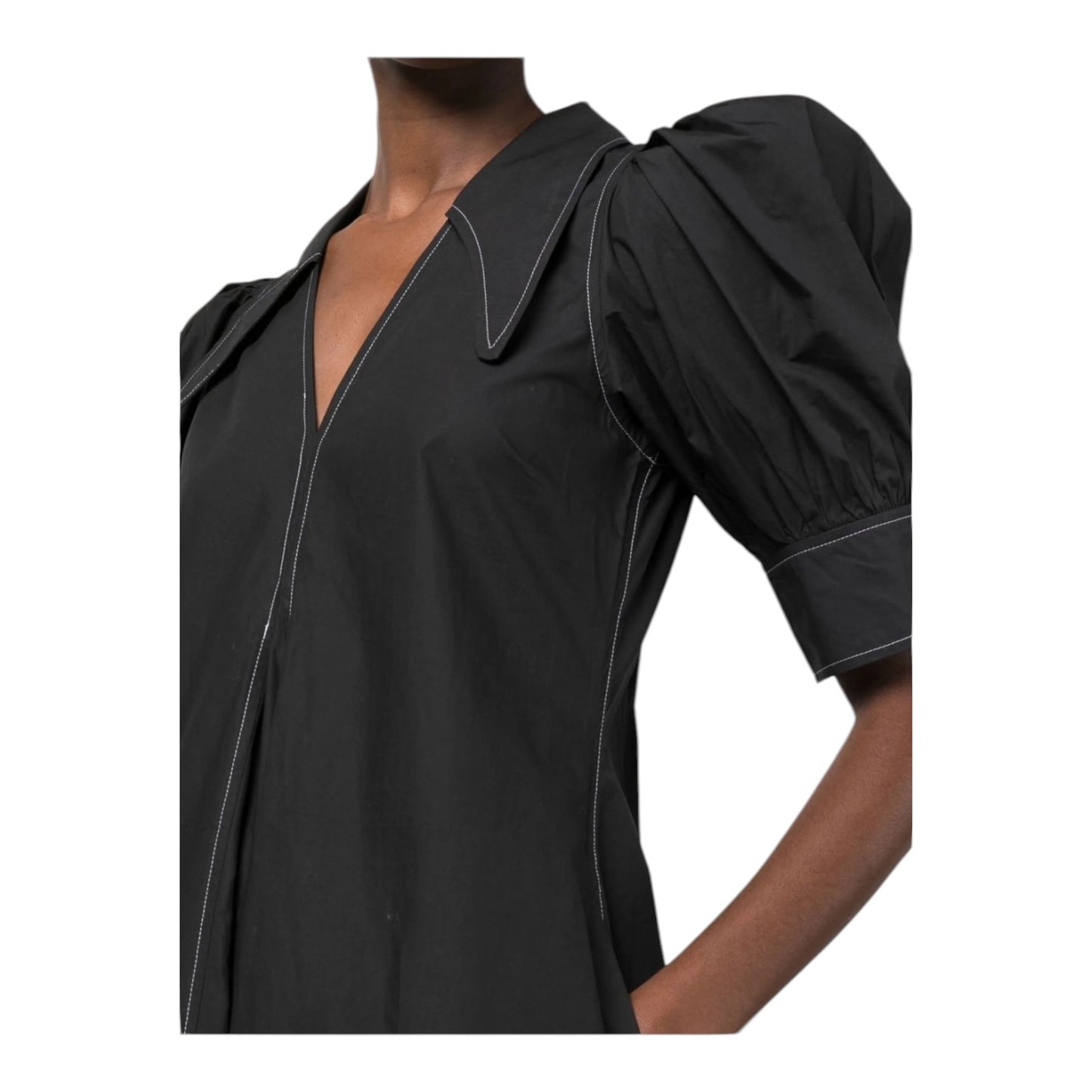 Ganni Black Collared Dress - 12