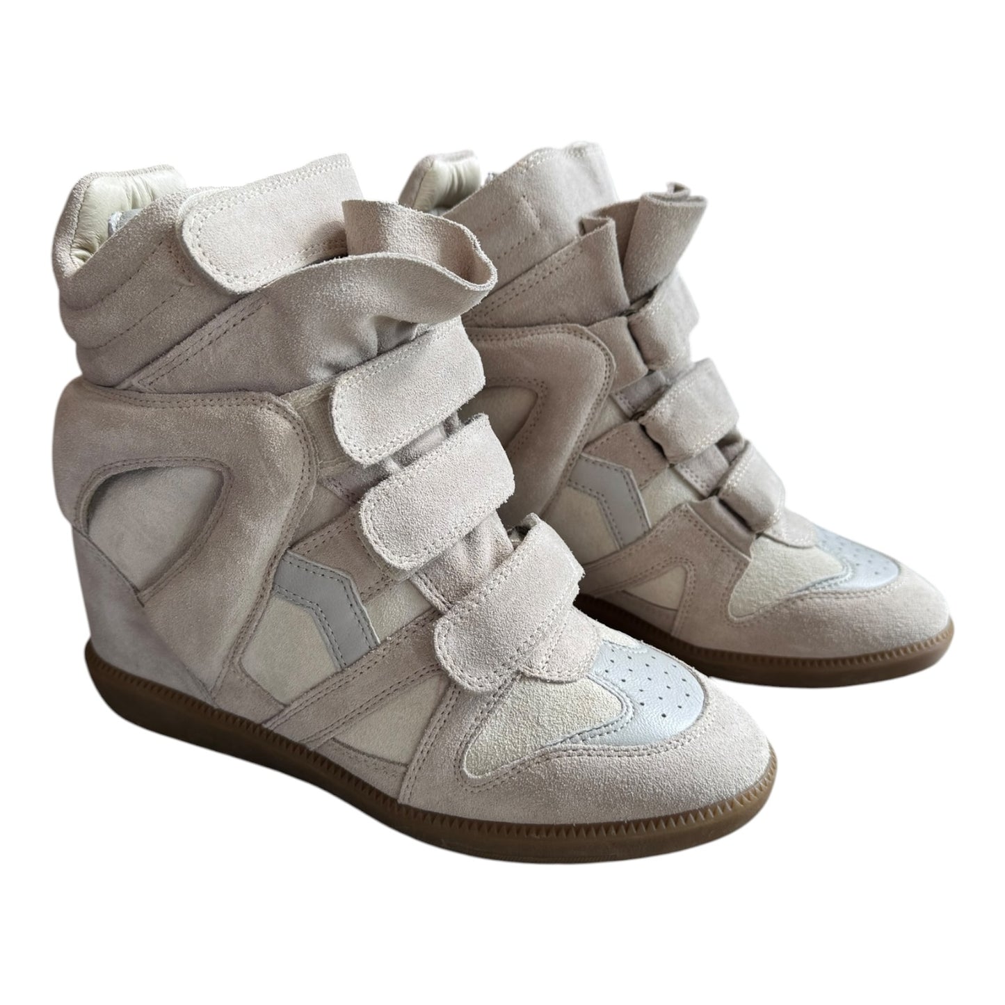Isabel Marant Bekett Leather Wedge Sneakers - 38/5 - NEW