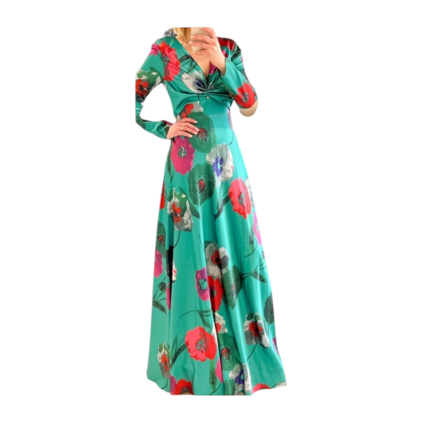 Carla Ruiz Green Floral Dress - 18/20