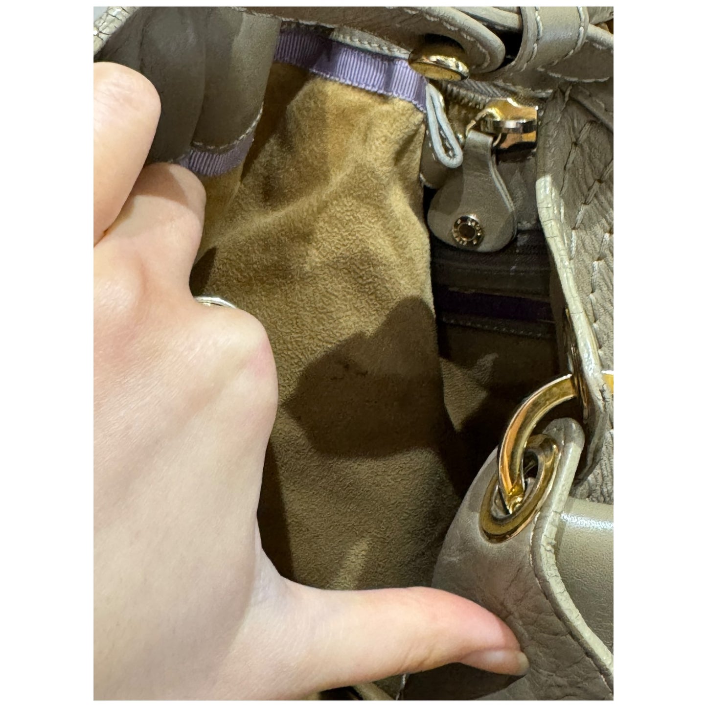 Jimmy Choo Taupe Leather Alex Hobo Tote Bag