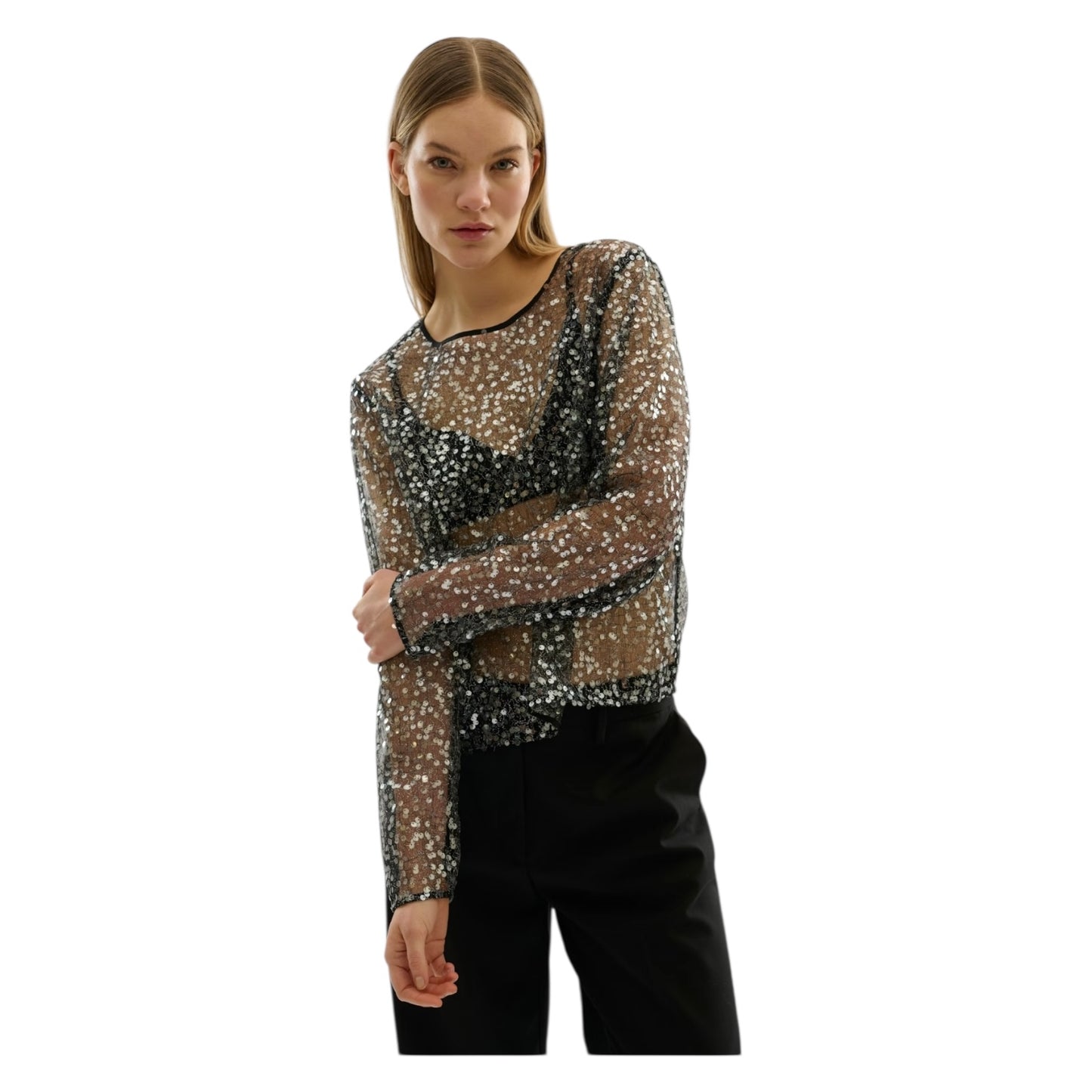 Karen by Simonsen Sequined Dress and Top in Meteorite - 10