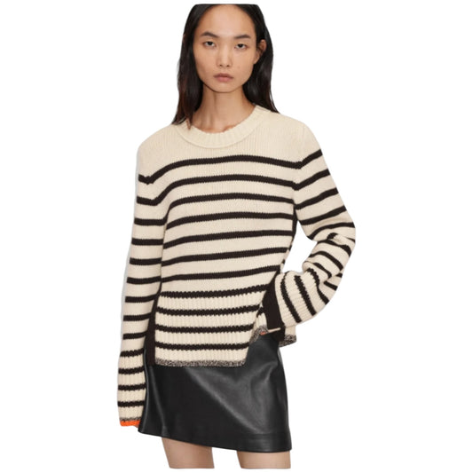 Me + Em Merino Wool and Cashmere Stripe Jumper - 10