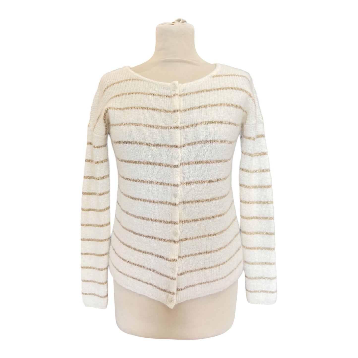 Sézane Cream and Gold Gaspard Cardigan - 8