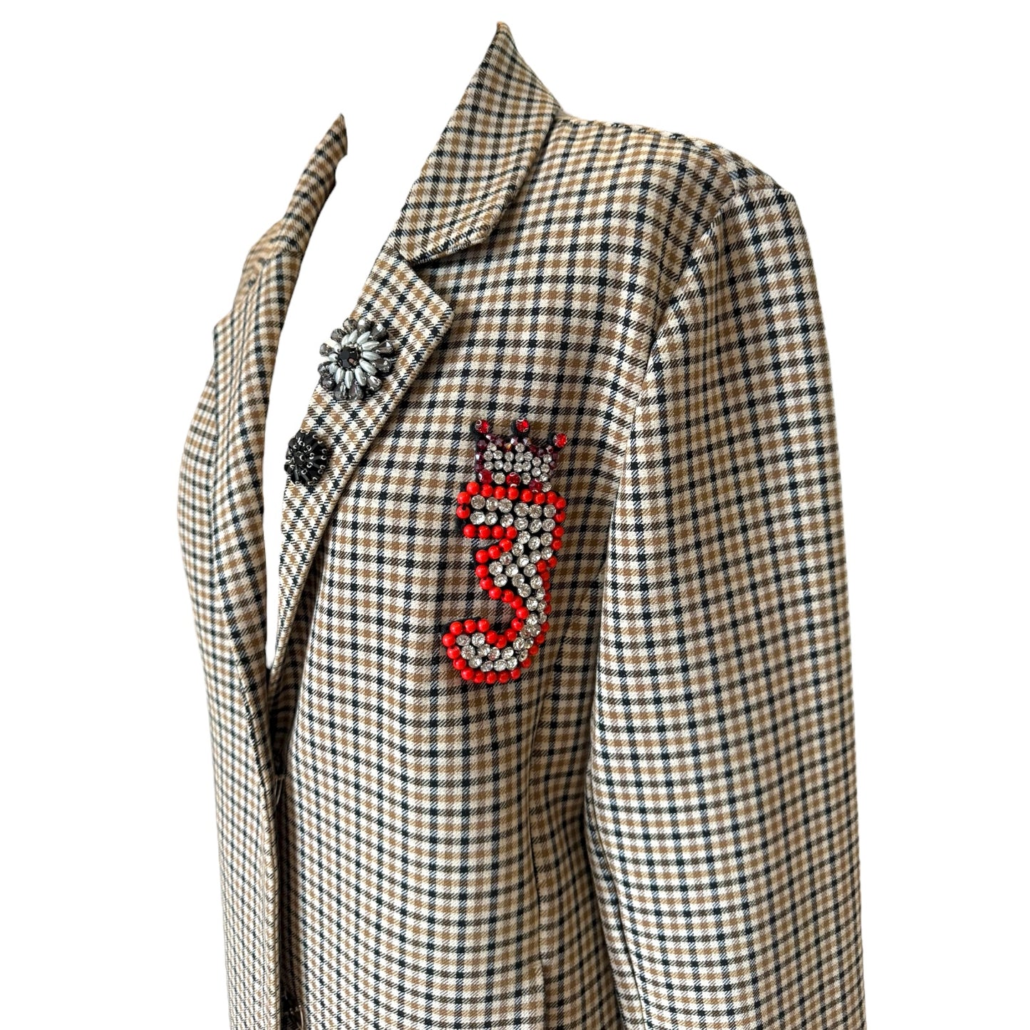 Rich and Royal Embellished Tartan Coat - 14