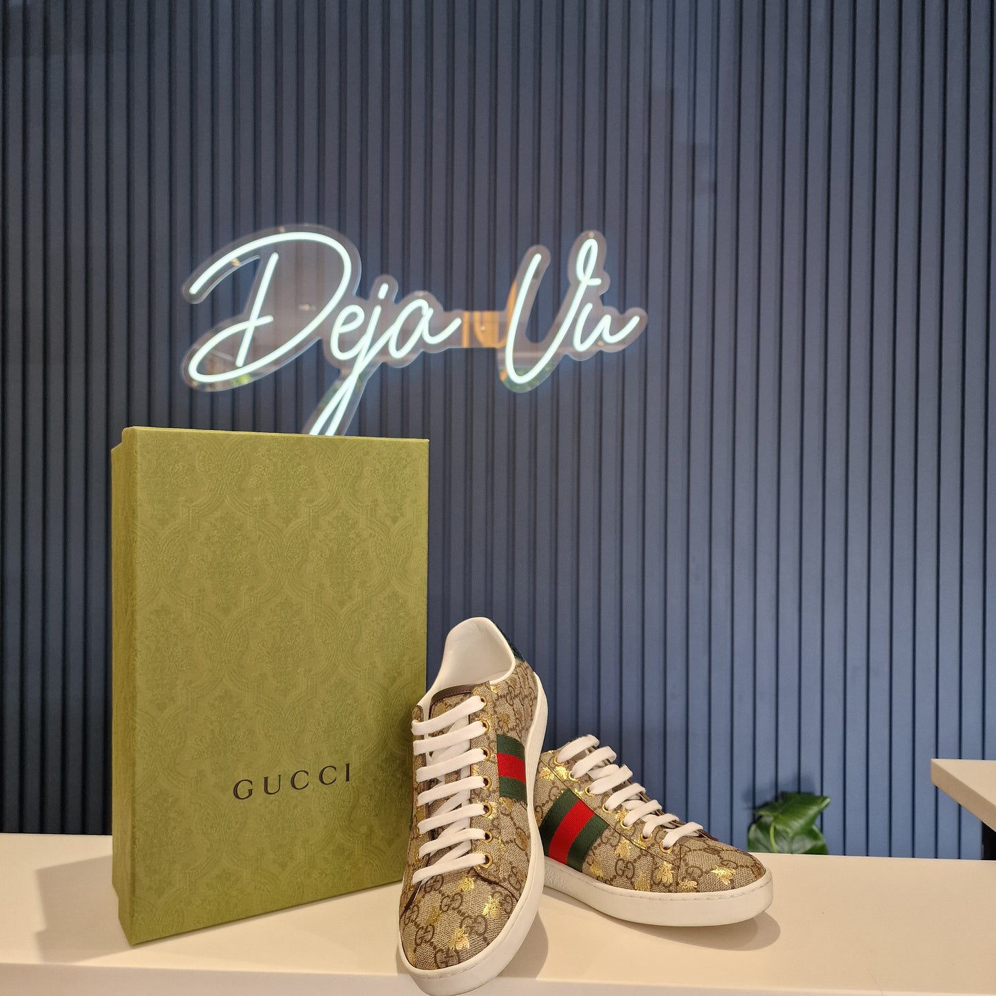 Gucci Ace Bee Sneakers, size 5, generous fit