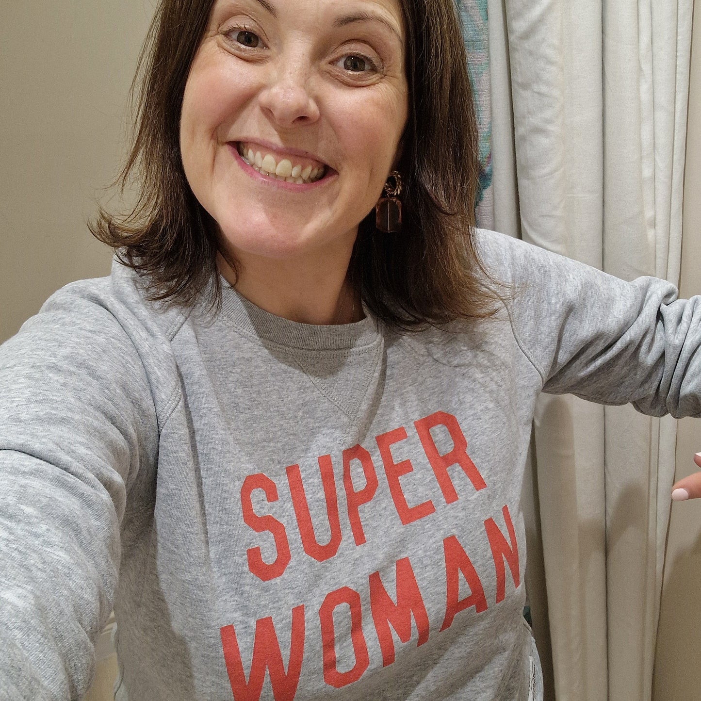 Selfish Mother Grey Sweatshirt 'Super Woman', large