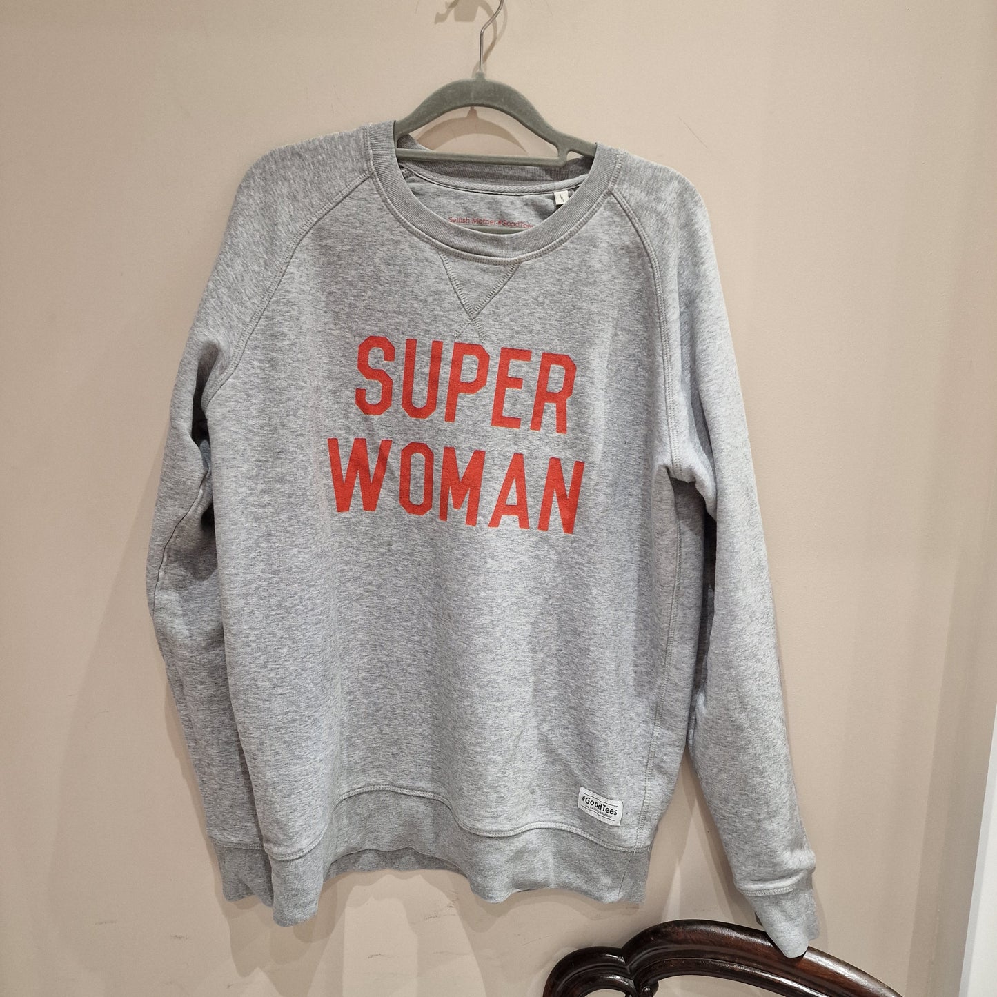 Selfish Mother Grey Sweatshirt 'Super Woman', large