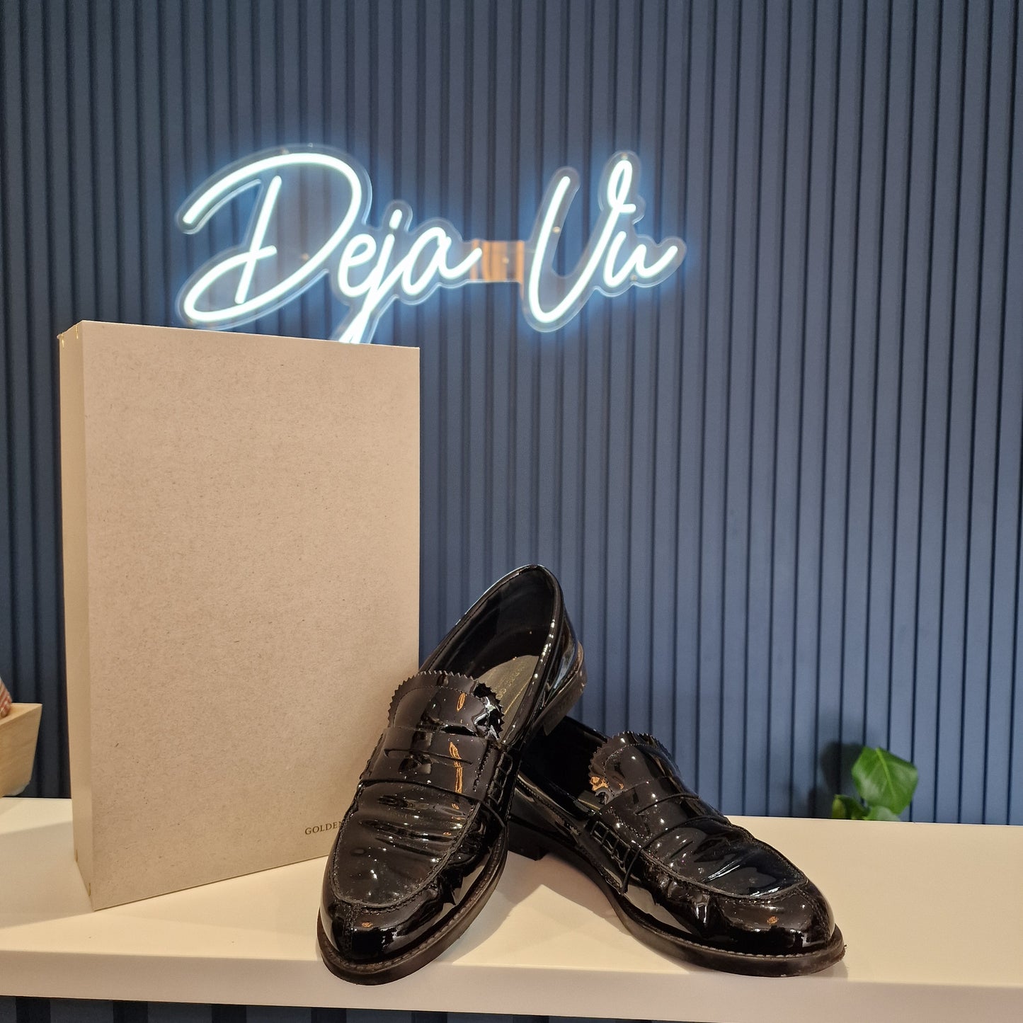 Golden Goose Black patent penny loafers, size 6/39