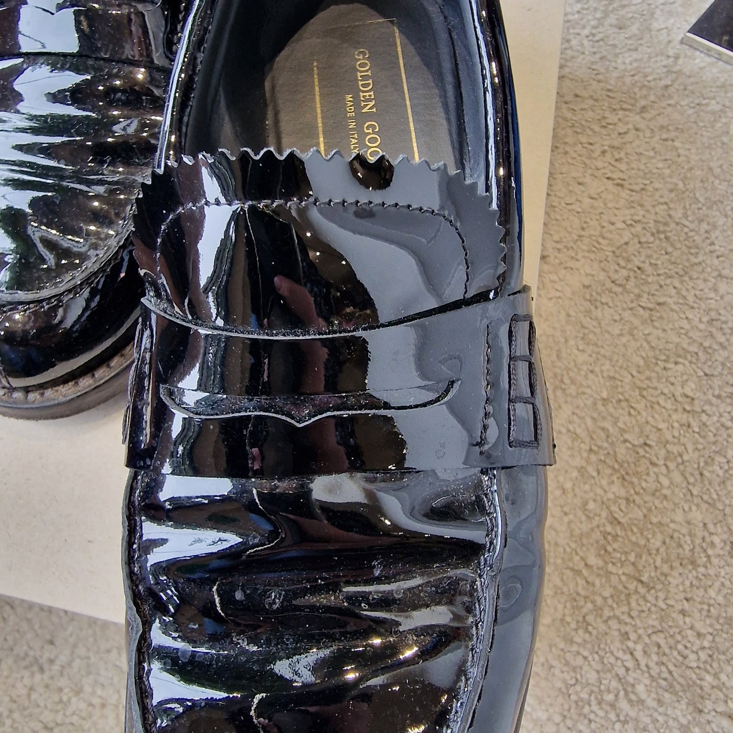 Golden Goose Black patent penny loafers, size 6/39