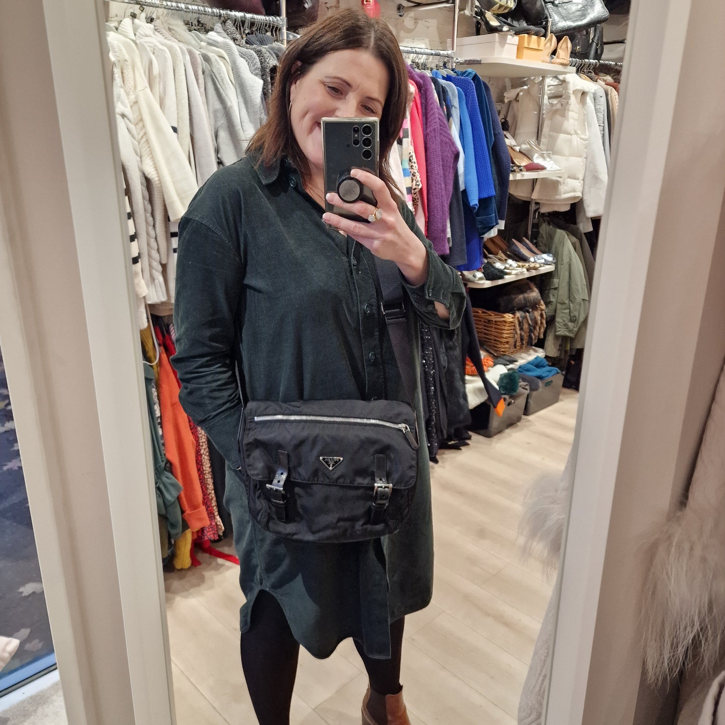 Prada black nylon crossbody bag