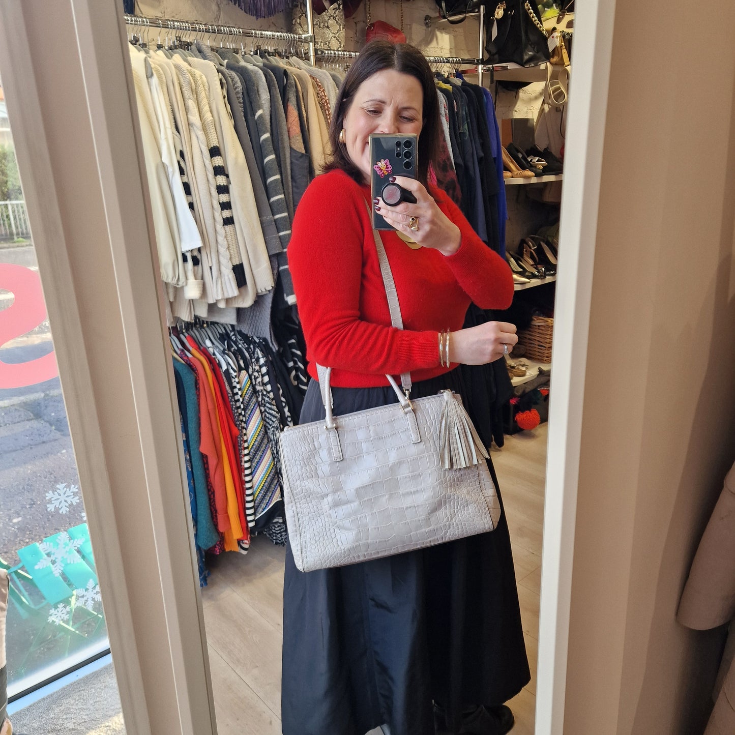 Anya Hindmarch Pimlico Grey Large Handbag