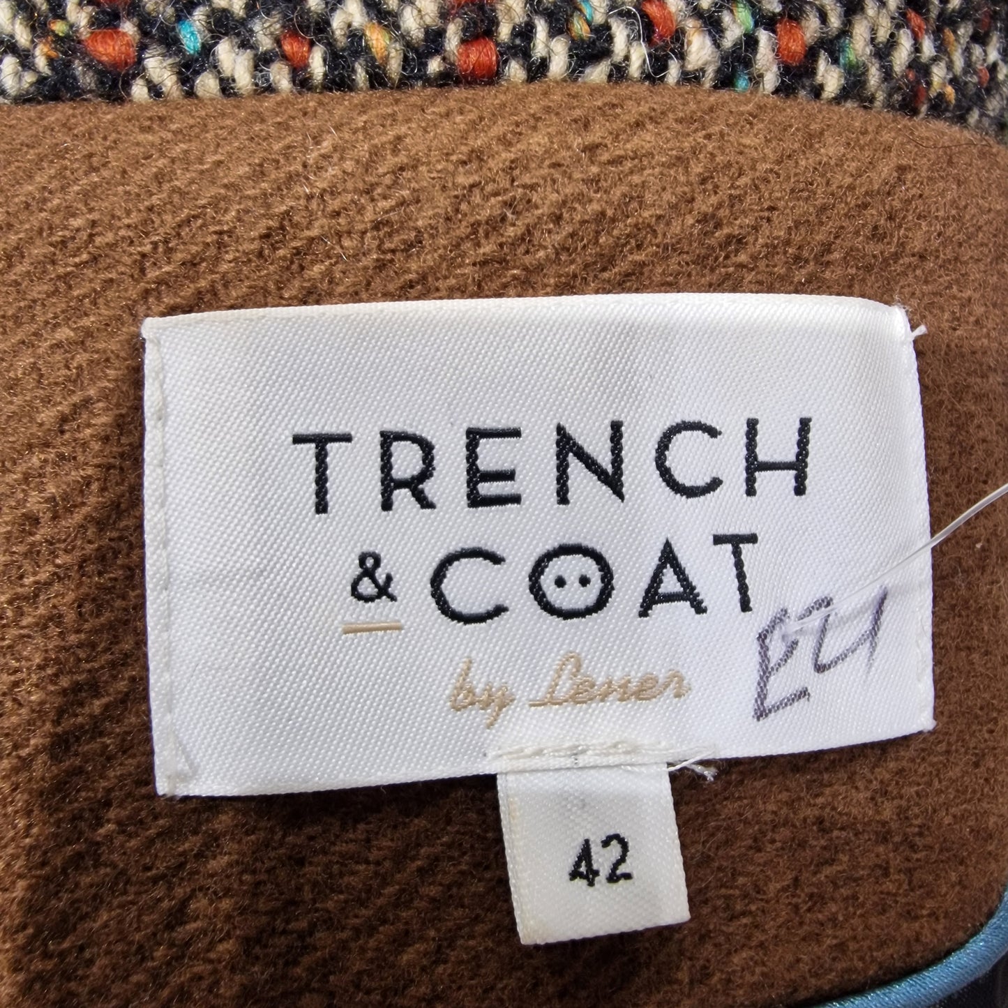 Trench and Coat Brown Wool Blend Short Coat, Size 14