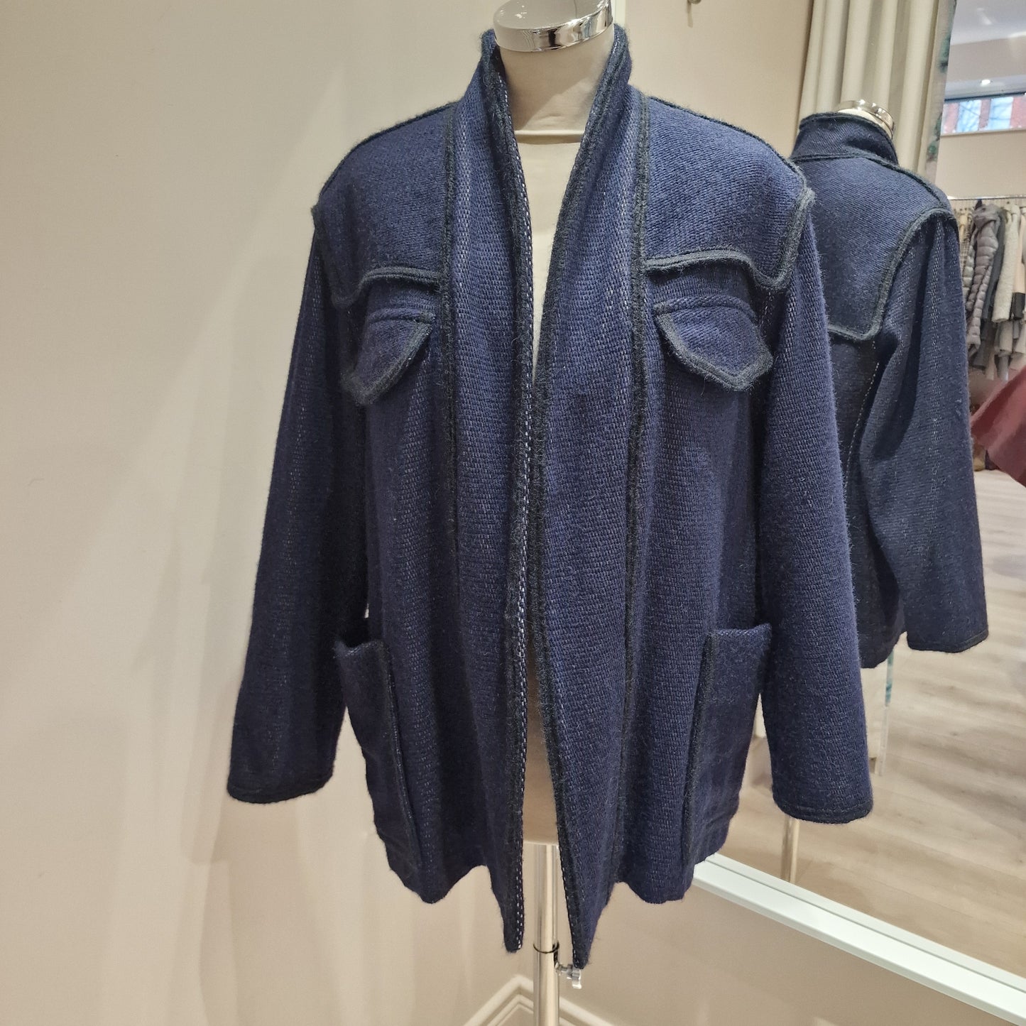 Isabel Marant Navy and Black Trim Jacket, UK 10