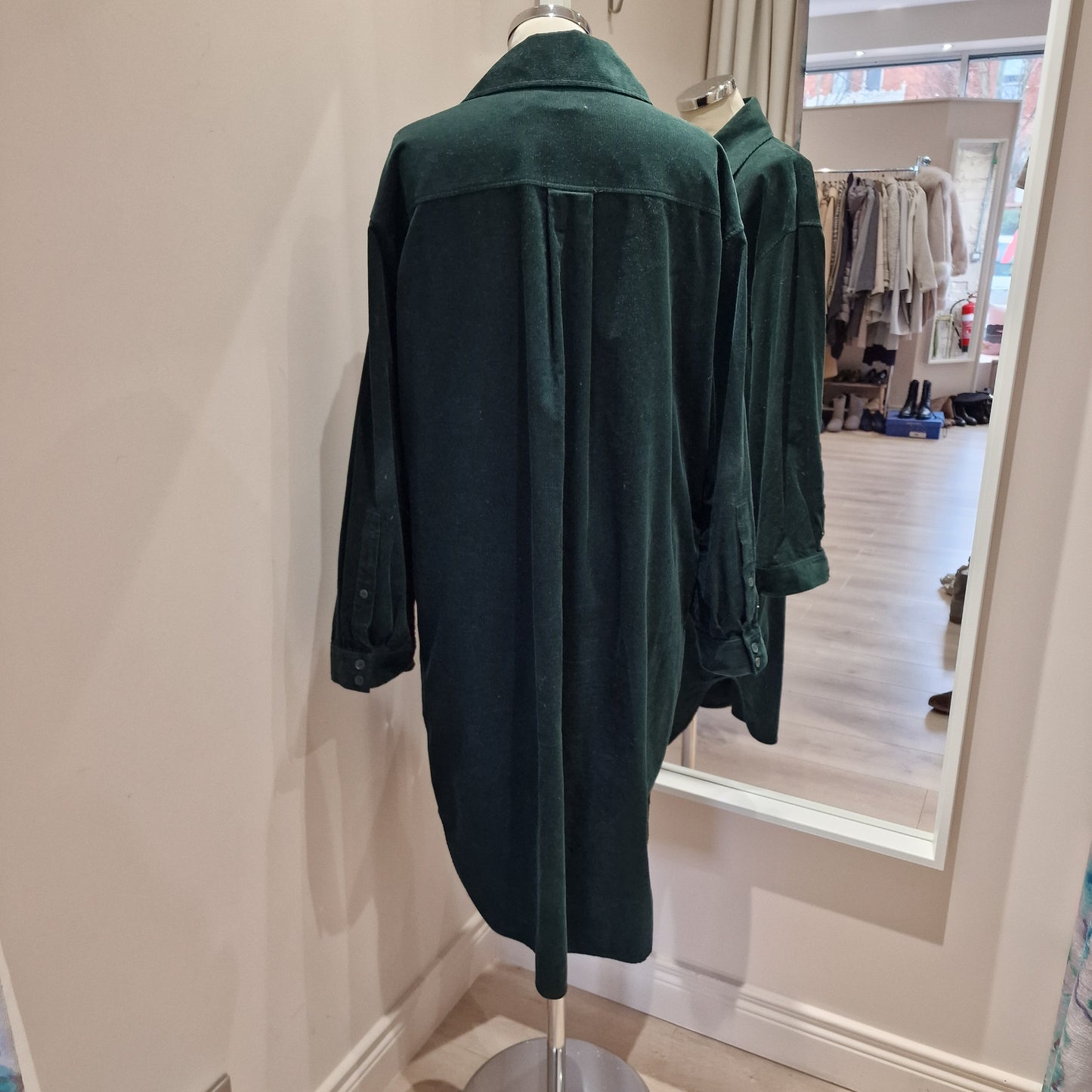 COS Green Cord Shirt Dress, size 38/UK 12