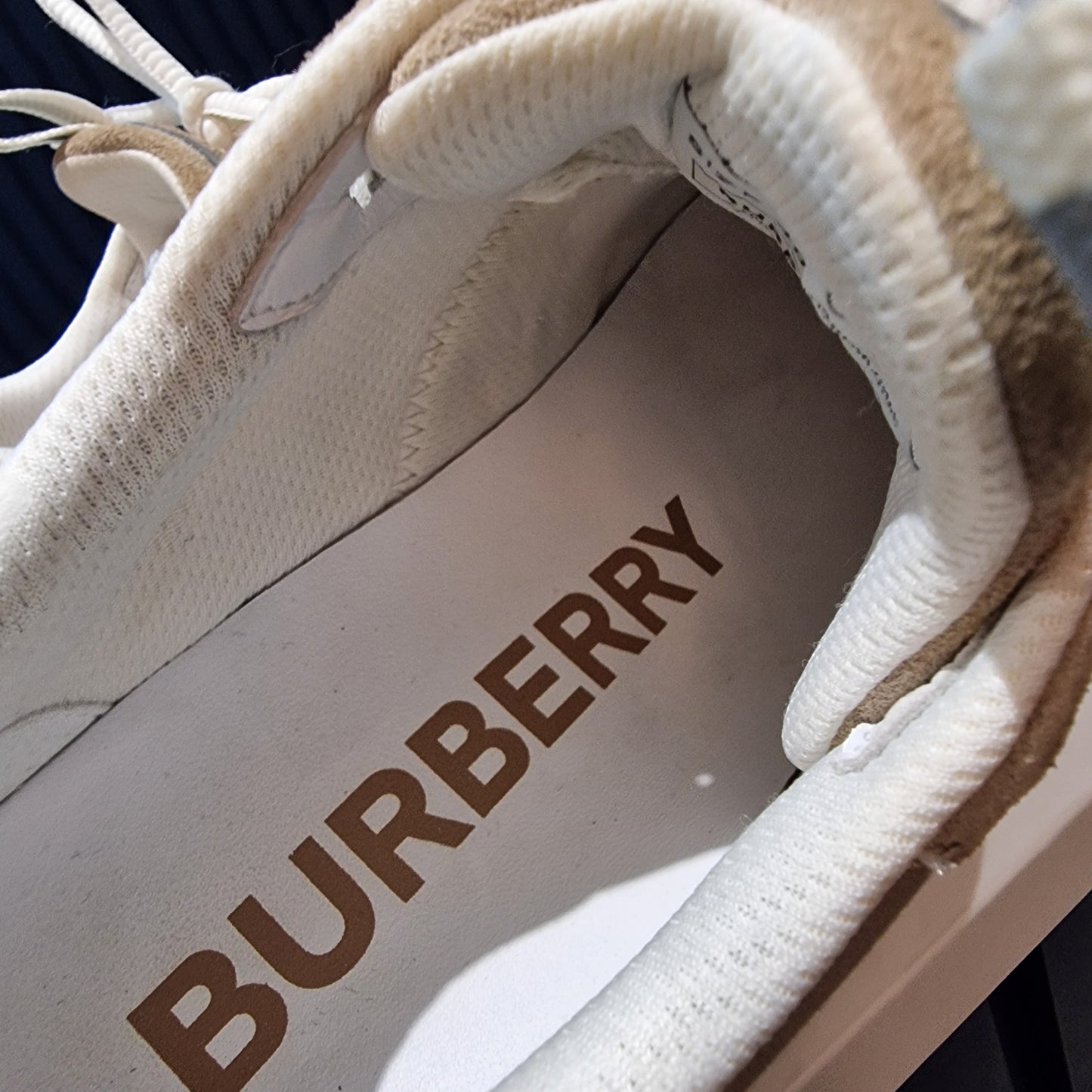 Burberry Camel Panelled Suede Sneakers, Size 40/UK 7