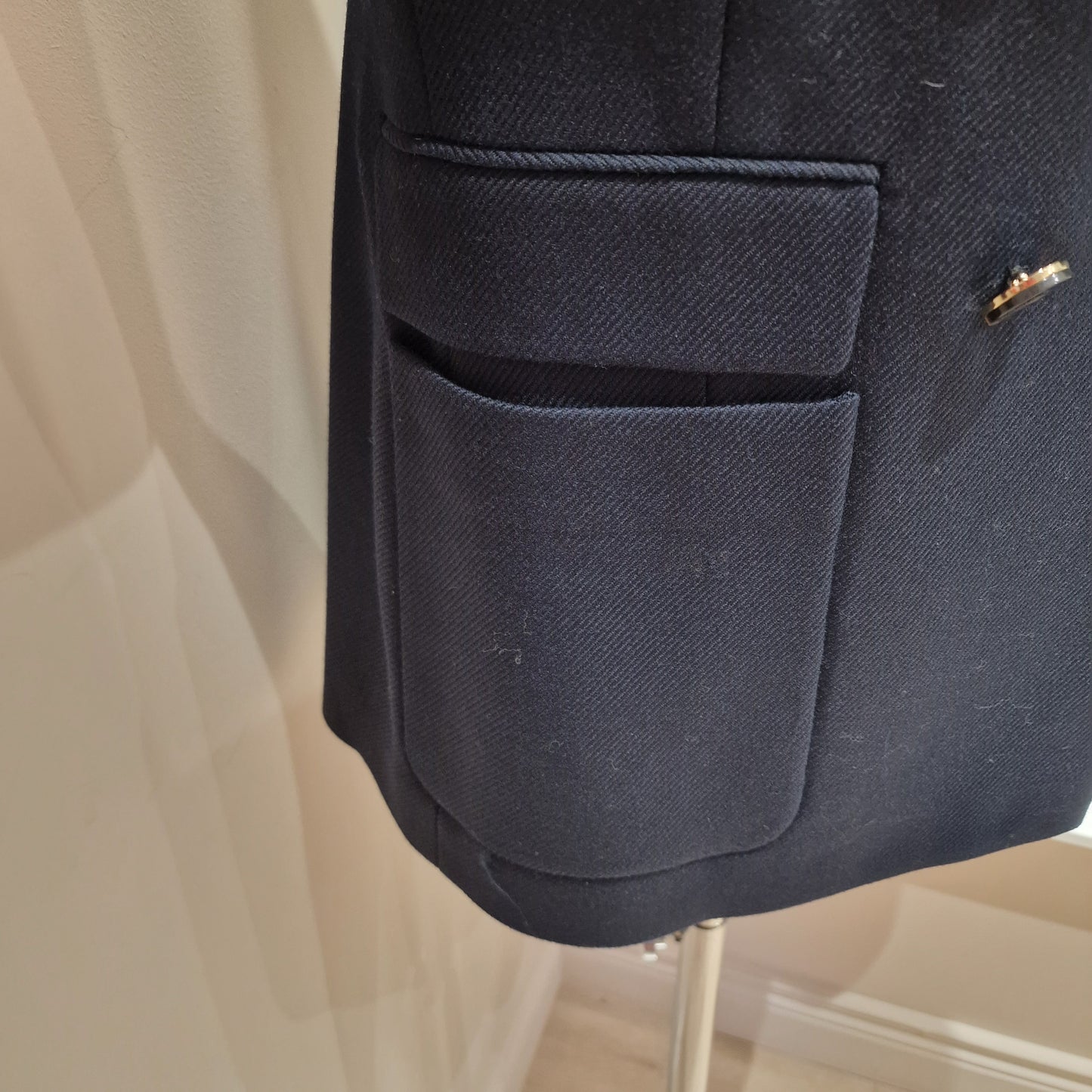 Reiss Navy Twill Double Breasted Blazer, Size 14